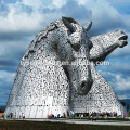 huge size garden decoration city landmark metal hollow stainless steel horse head sculpture for outdoor piazza